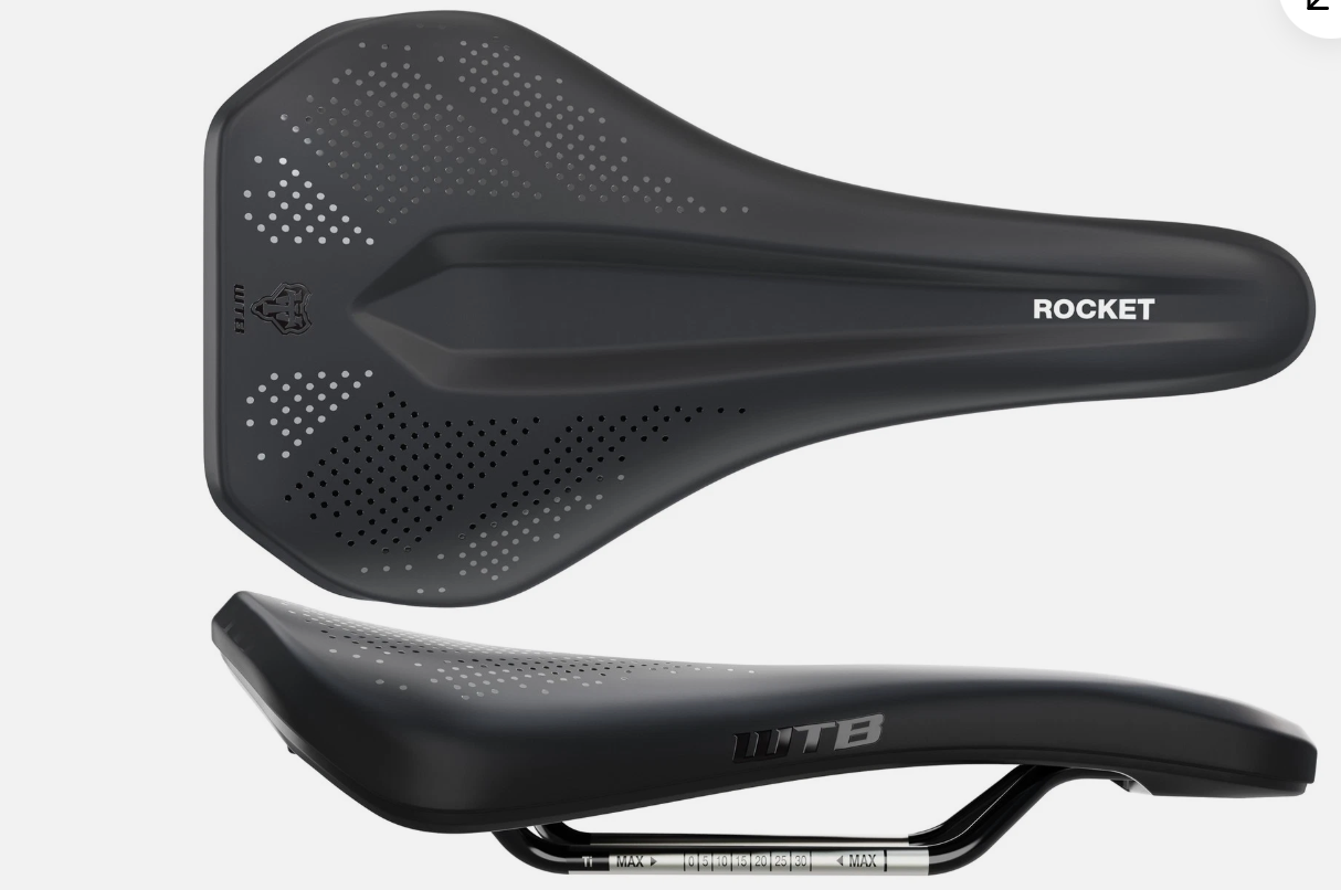 Sillín negro WTB Rocket mediano titanio