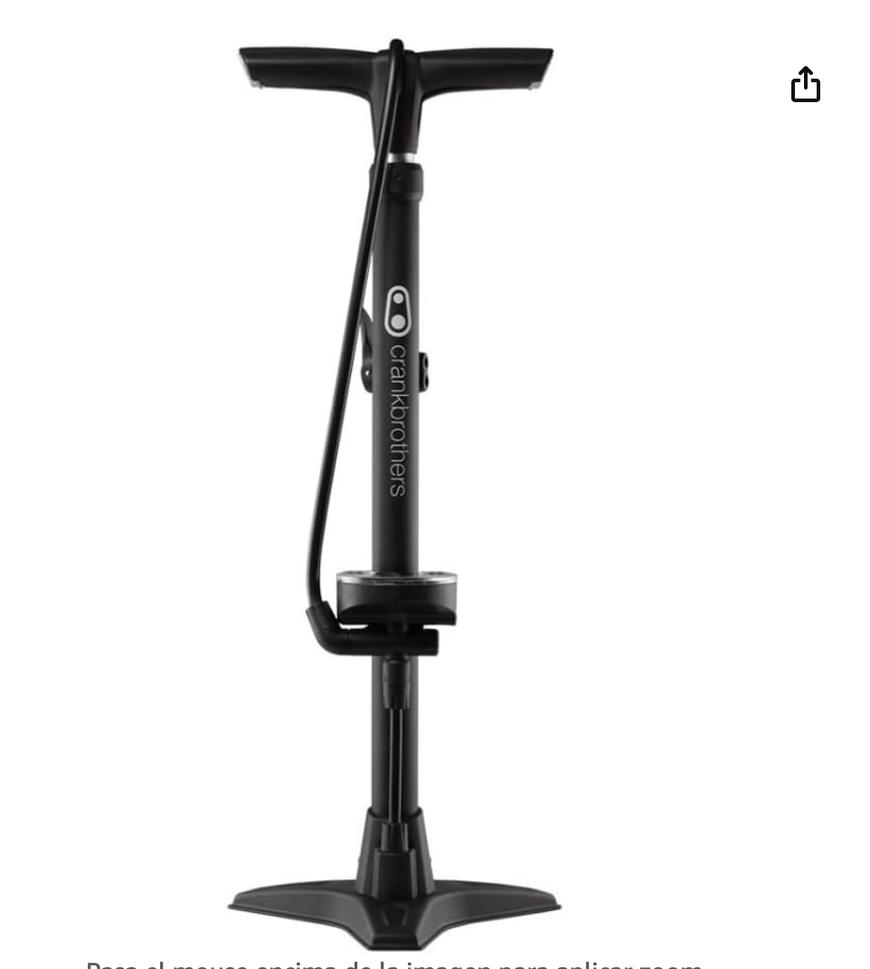 Crankbrothers Bomba de Bicicleta - Alta presión/Alto Volumen, Adaptador de Aguja Oculta, Bomba de Piso de 160 PSI