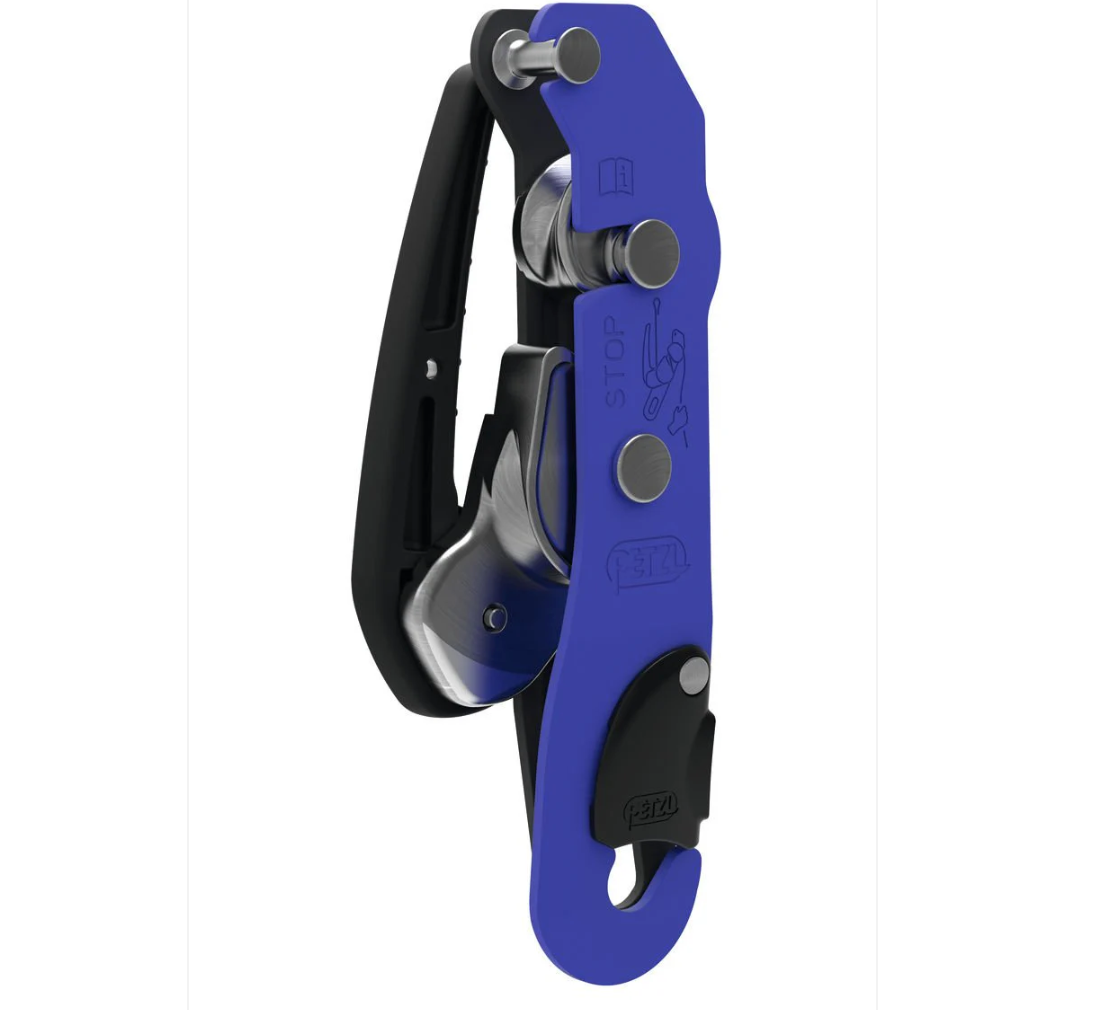 PETZL- STOP descensor para espeleología con frenado asistido