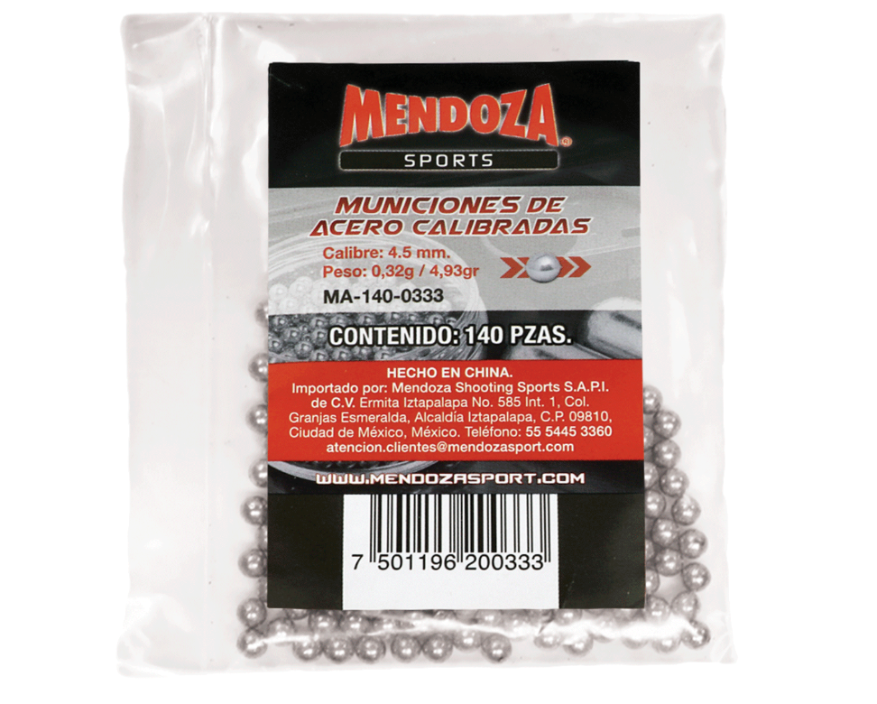 MENDOZA Sobre de Munición acero para uso deportivo con 140
