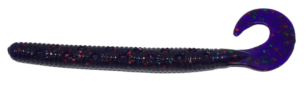 Hookset Curly Tail Junebug Red 4" , 10 pcs- Junebug Red
