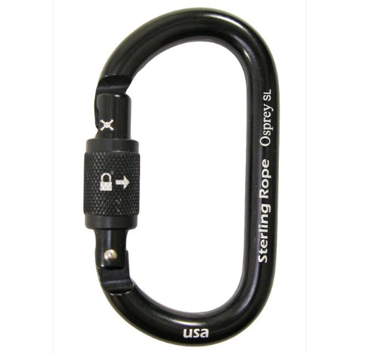 STERLING- MOSQUETON Screwlock Oval Carabiner Black