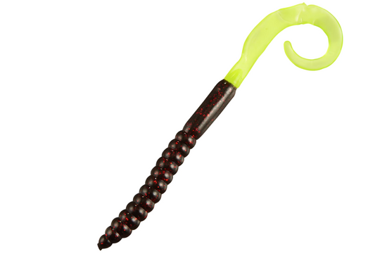 Bass Pro Shops Ribbontail Worm - 10'' - BLACK RED CHART