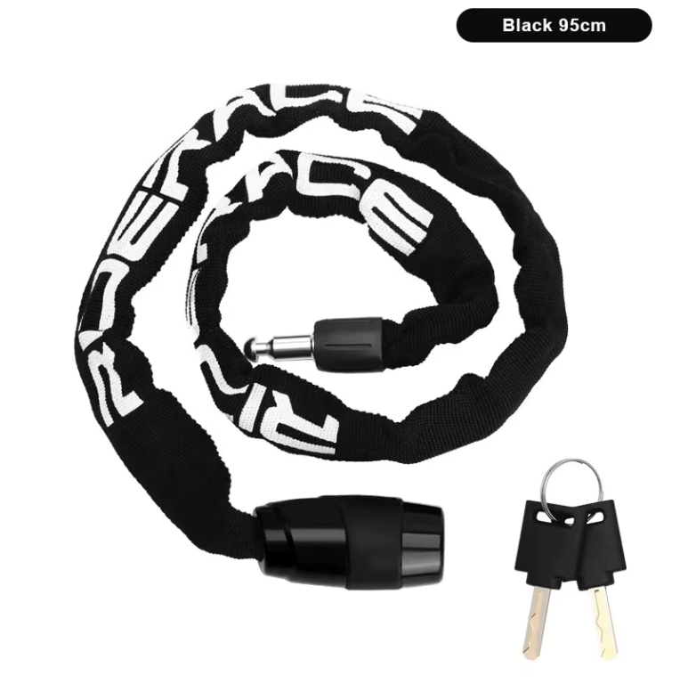 Candado de cadena de bicicleta RIDERACE, candado antirrobo portátil de alta seguridad para bicicleta de montaña MTB con 2 llaves para patinete eléctrico