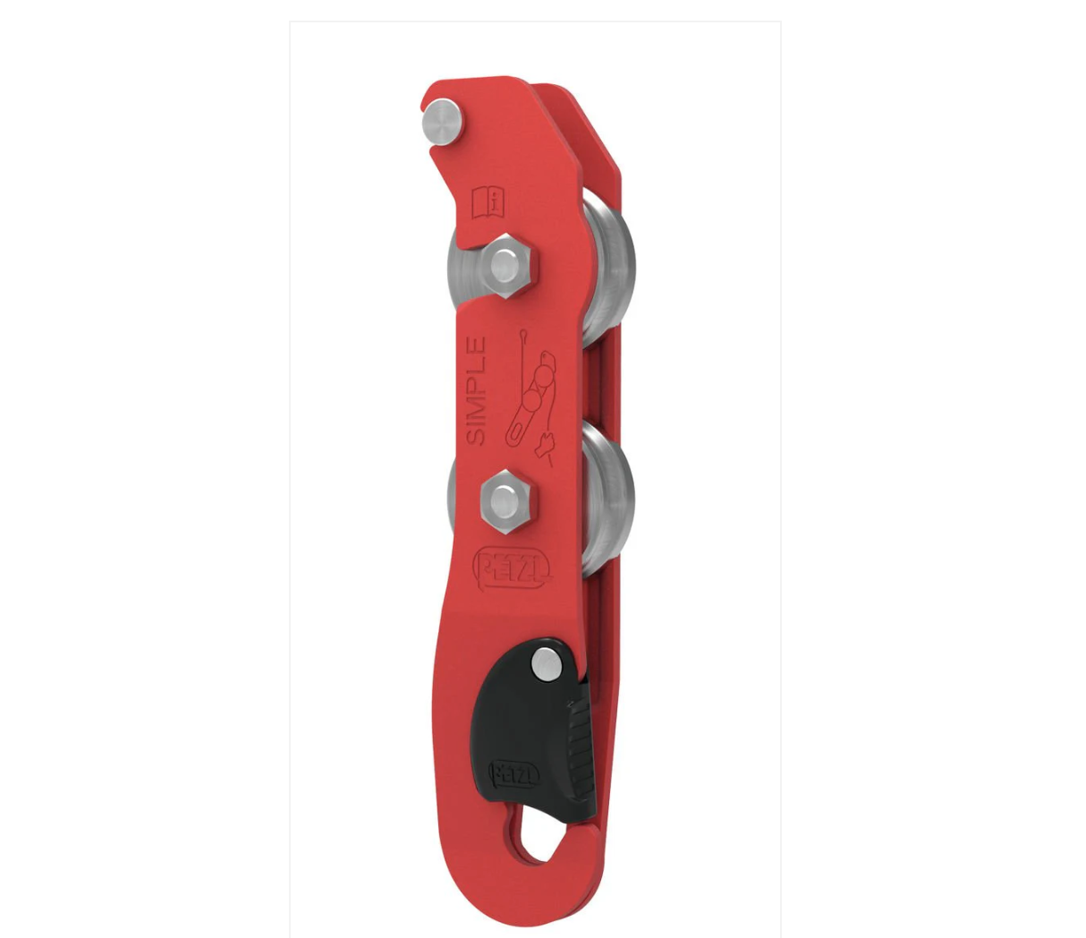 PETZL- SIMPLE descensor para espeleología para cuerda sencilla