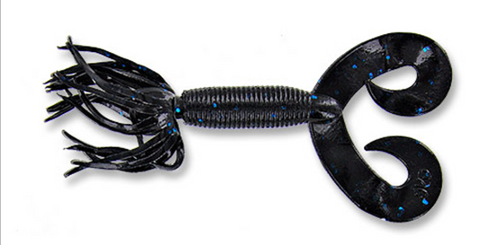 Yamamoto Double Tail Hula Grub- SMOKE W/BLACK PURPLE