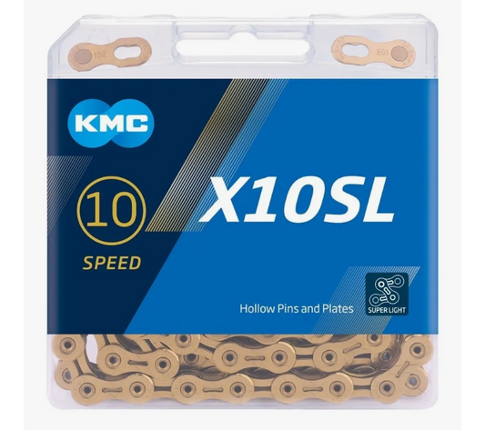 Cadena Bicicleta Kmc X10sl Dorado 10 Velocidades 116 Link