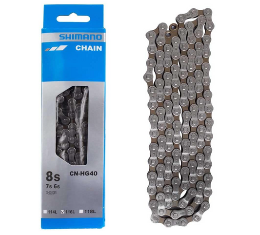 Shimano CN-HG40 Cadena 116L, 6/7/8 Velocidades, Gris