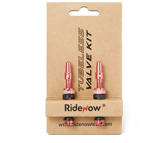Ridenow Válvulas Presta Tubeless 2 unidades ROJA