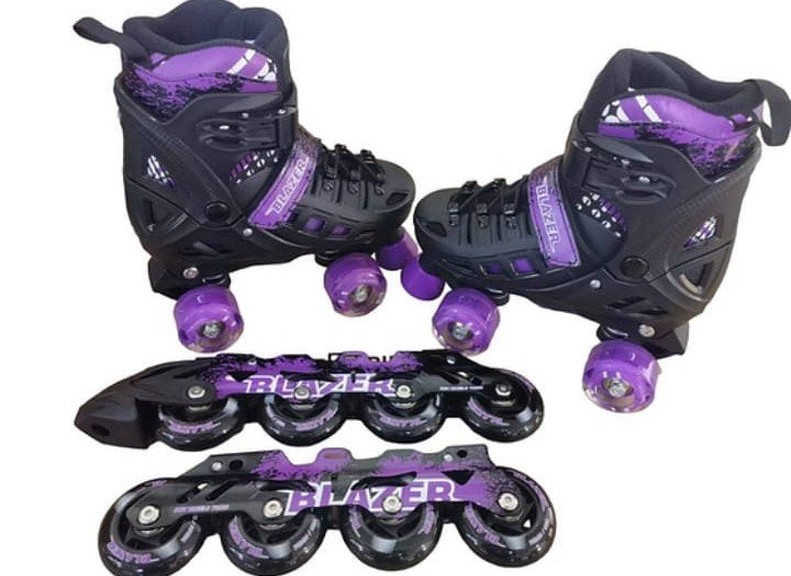 PATINES 2EN1 QUADS Y EN LINEA Neg/Morado