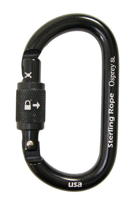 STERLING- MOSQUETON Screwlock Oval Carabiner Black